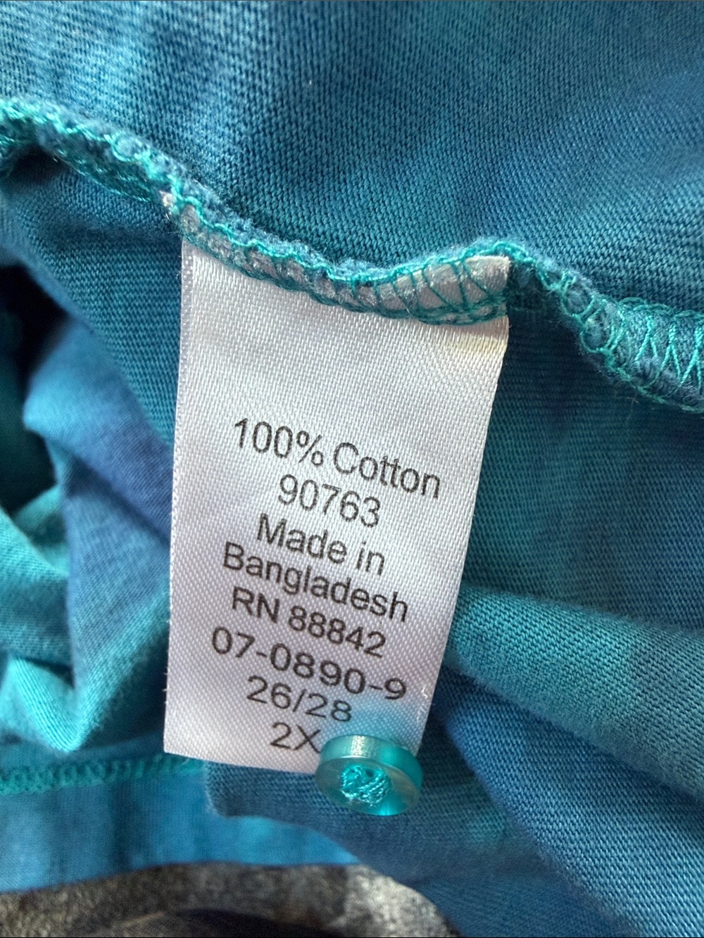 Women’s Blue Tie-Dye Sleeveless V-Neck Button Tank - Picture 7 of 7
